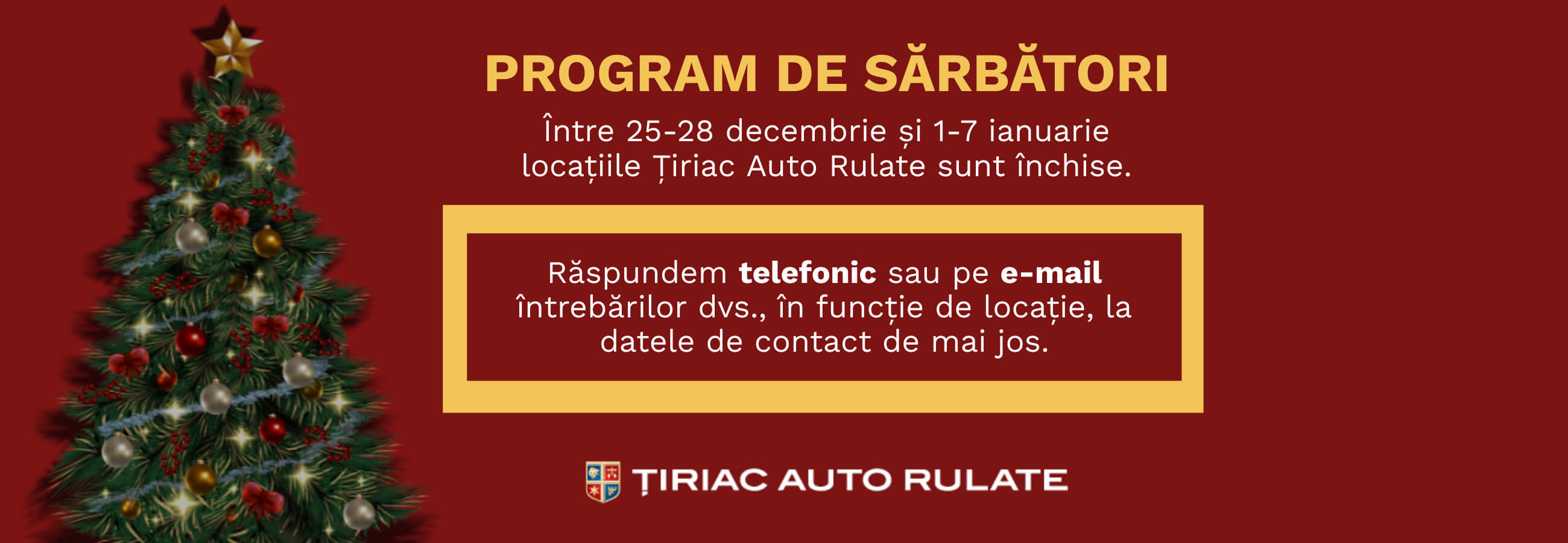 PROGRAM DE SĂRBĂTORI